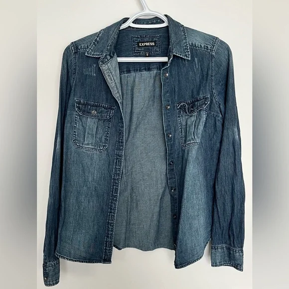 Express button up denim top - Picture 1 of 3